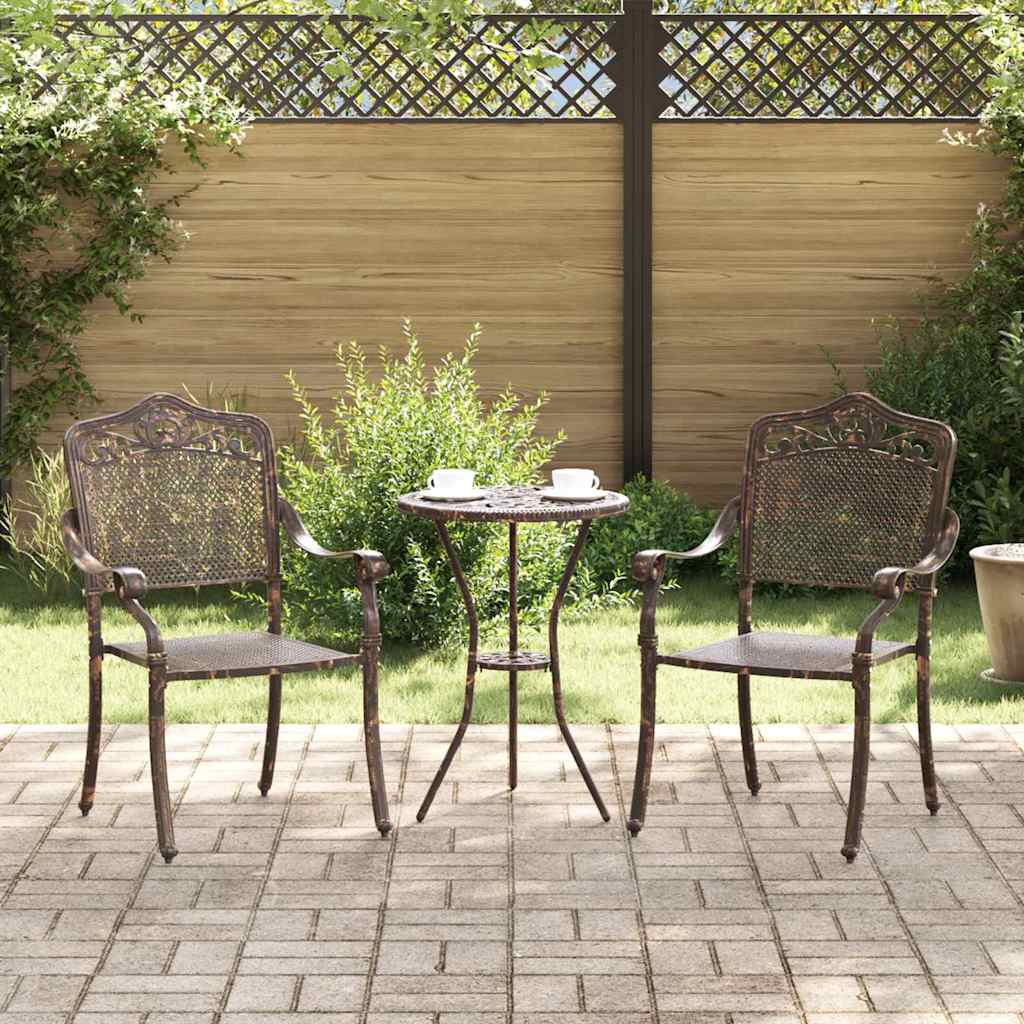 Tuinstoel 2 pcs Brons 55 x 55 x 92,5cm Aluminium is nu te koop bij PeponiXL, paradijselijk wonen!
