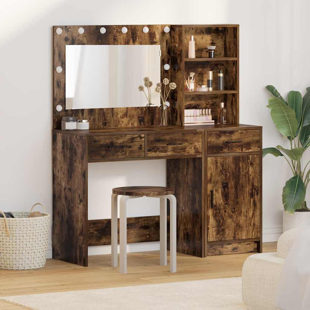 Plafondtafel met spiegellichten 2 pcs Bruin Bewerkt hout is nu te koop bij PeponiXL, paradijselijk wonen!