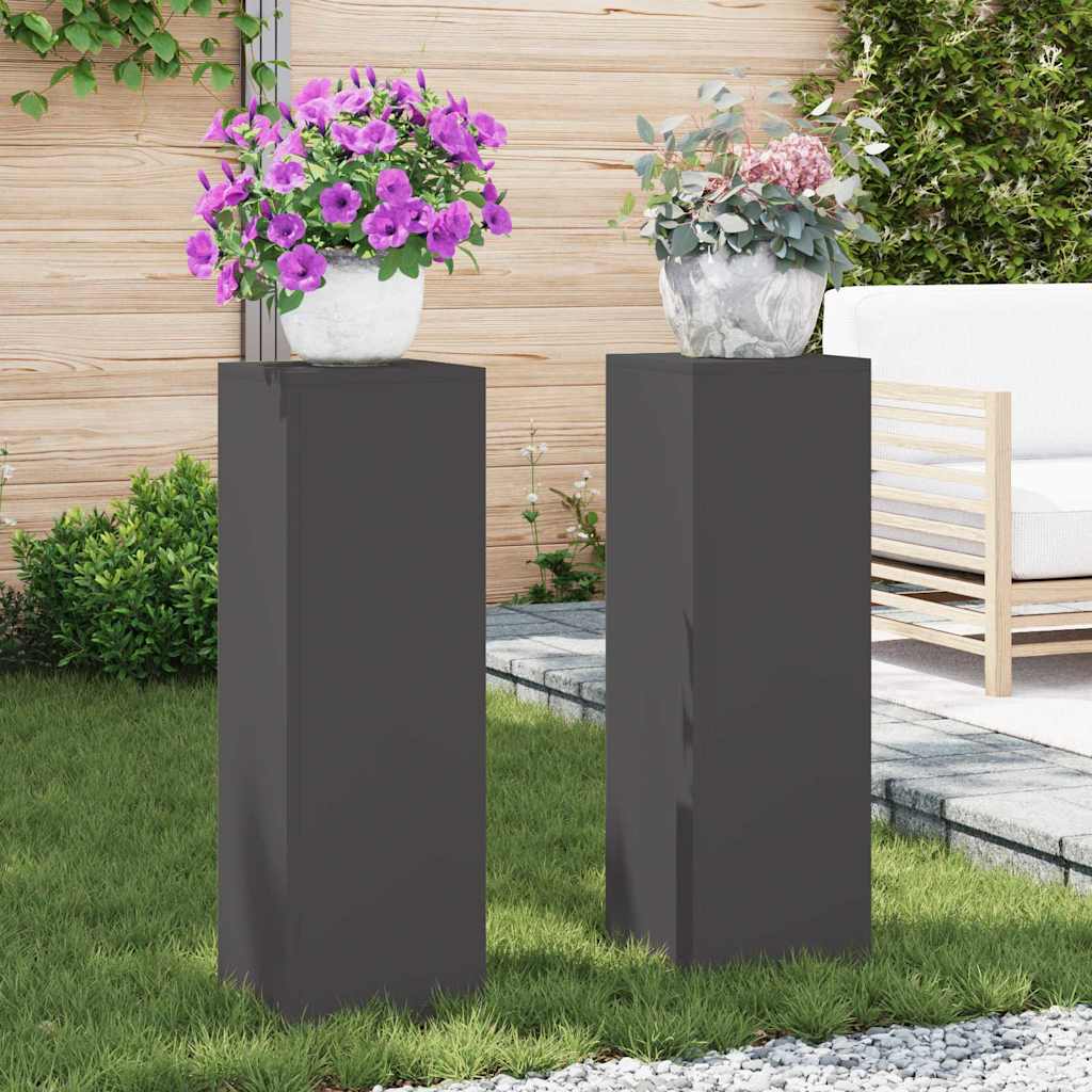 vidaXL Plantenstandaard 2 st Zwart 24 x 24 x 75 cm Koudgewalst staal
