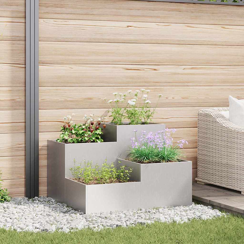 Tuin Bloempot Zilver 100 x 100 x 60 cm Roestvrij staal is nu te koop bij PeponiXL, paradijselijk wonen!