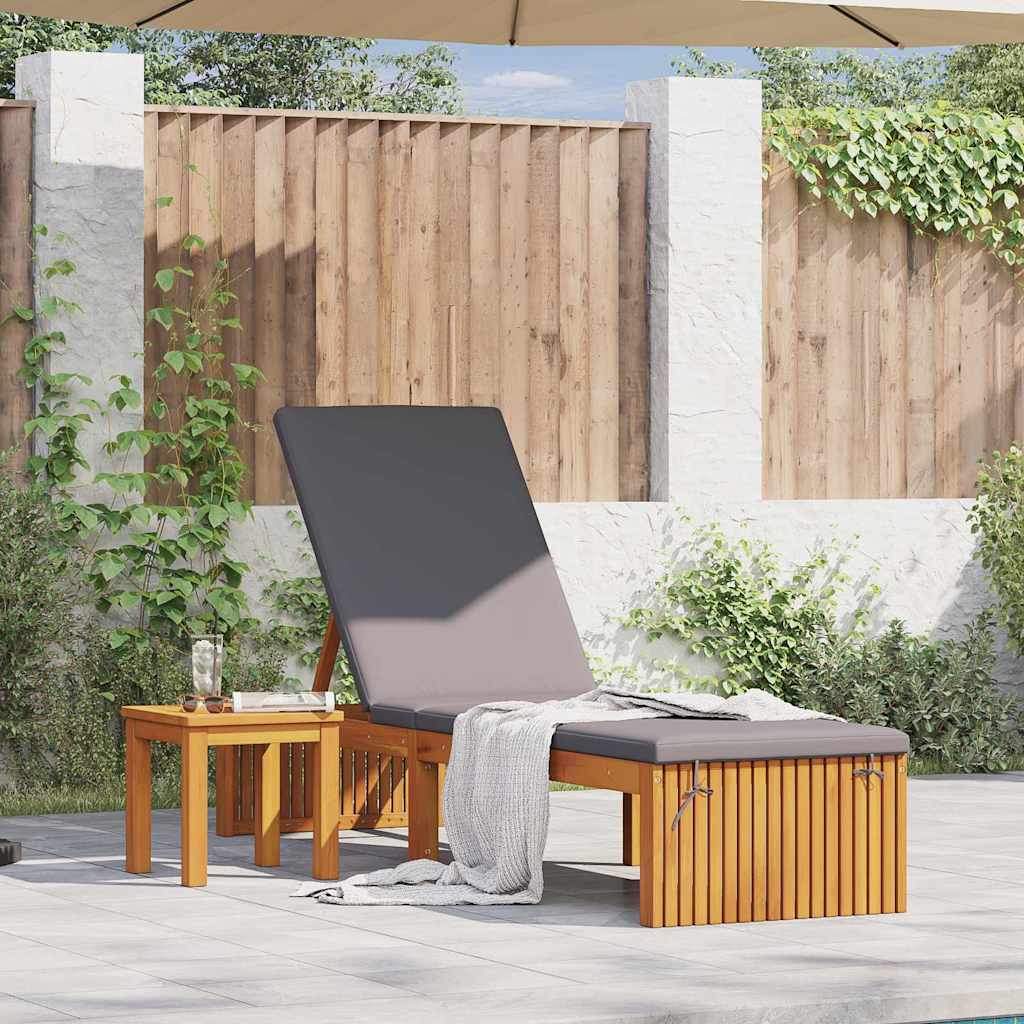 Ligstoel Olie naturel 200 x 55 x 94 cm Massief acaciahout is nu te koop bij PeponiXL, paradijselijk wonen!