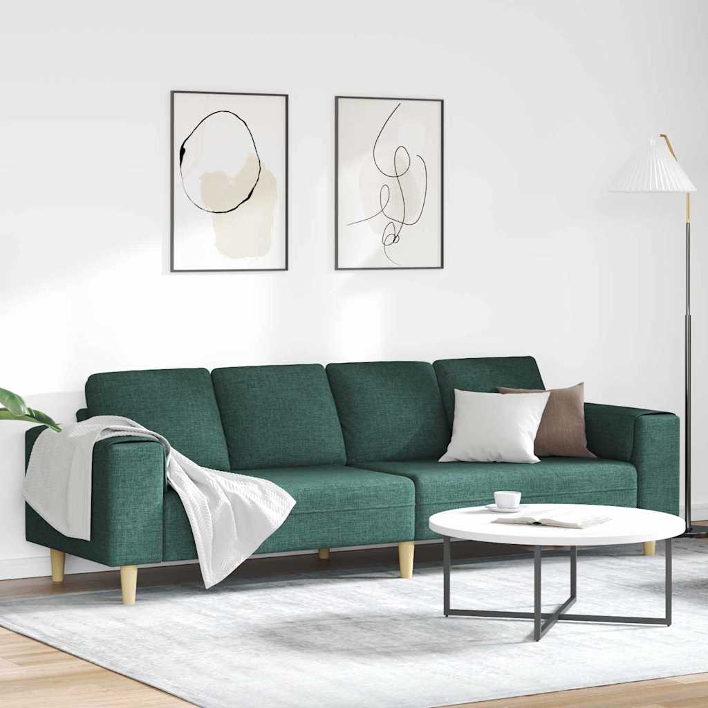 Woonkamer Bank Donkergroen 250 x 77 x 76 cm Polyester is nu te koop bij PeponiXL, paradijselijk wonen!