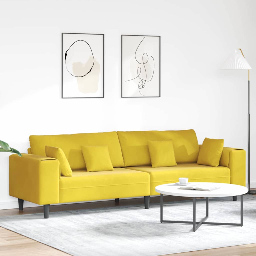 Bank Geel 250 x 77 x 76 cm Fluweel is nu te koop bij PeponiXL, paradijselijk wonen!