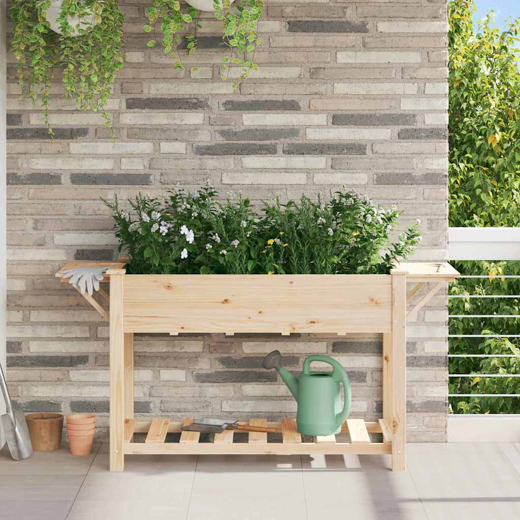 Tuin Bloempot Beige 155 x 59 x 76,5 cm Massief Vurenhout is nu te koop bij PeponiXL, paradijselijk wonen!