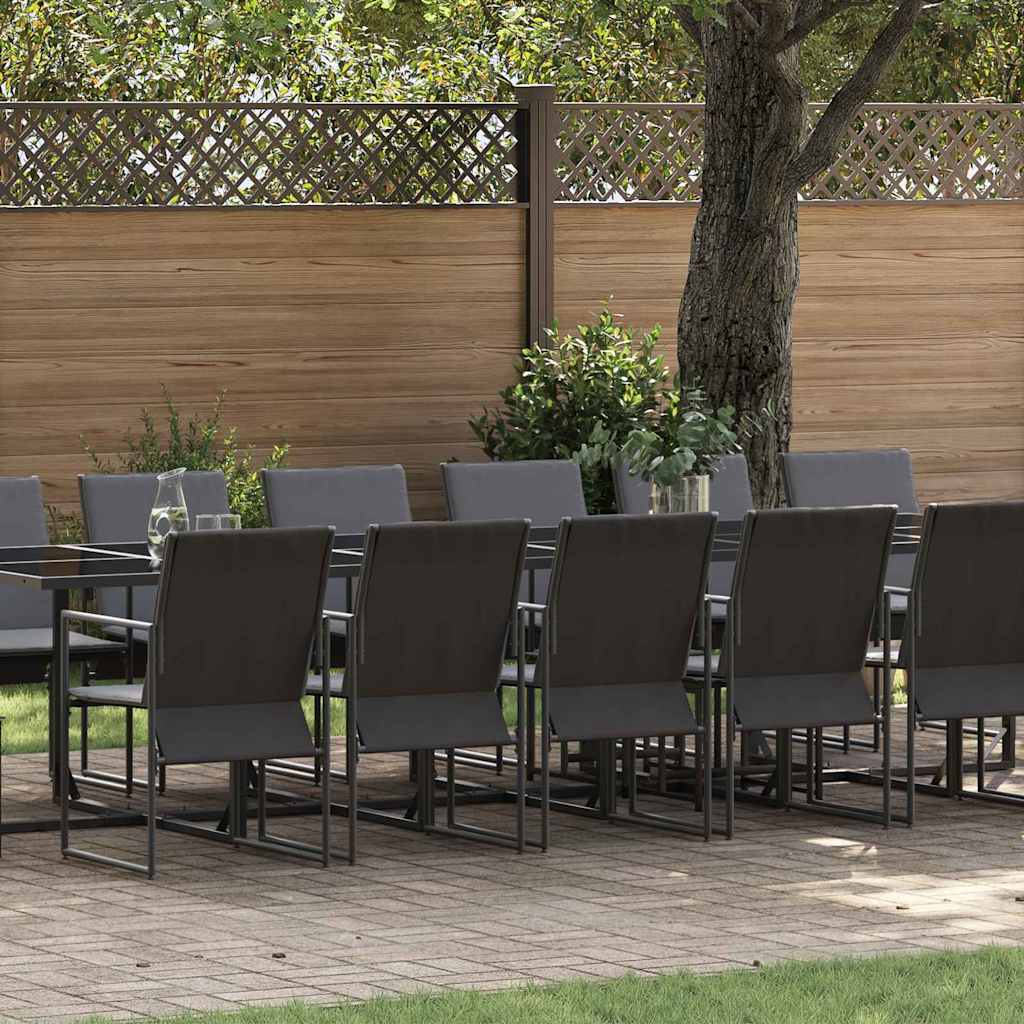 Tuin eettafelset 17 pcs Zwart Staal is nu te koop bij PeponiXL, paradijselijk wonen!
