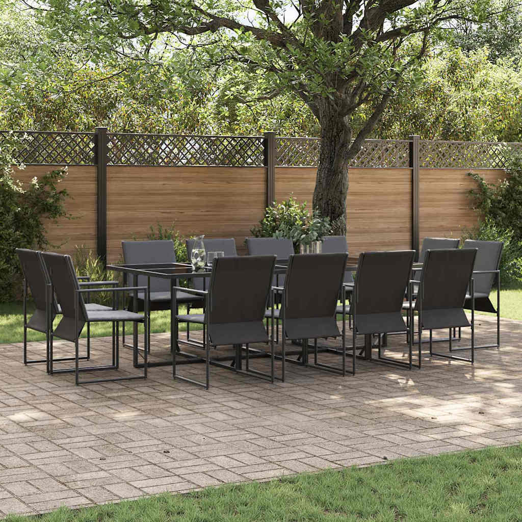 Tuin eettafelset 13 pcs Zwart Staal is nu te koop bij PeponiXL, paradijselijk wonen!