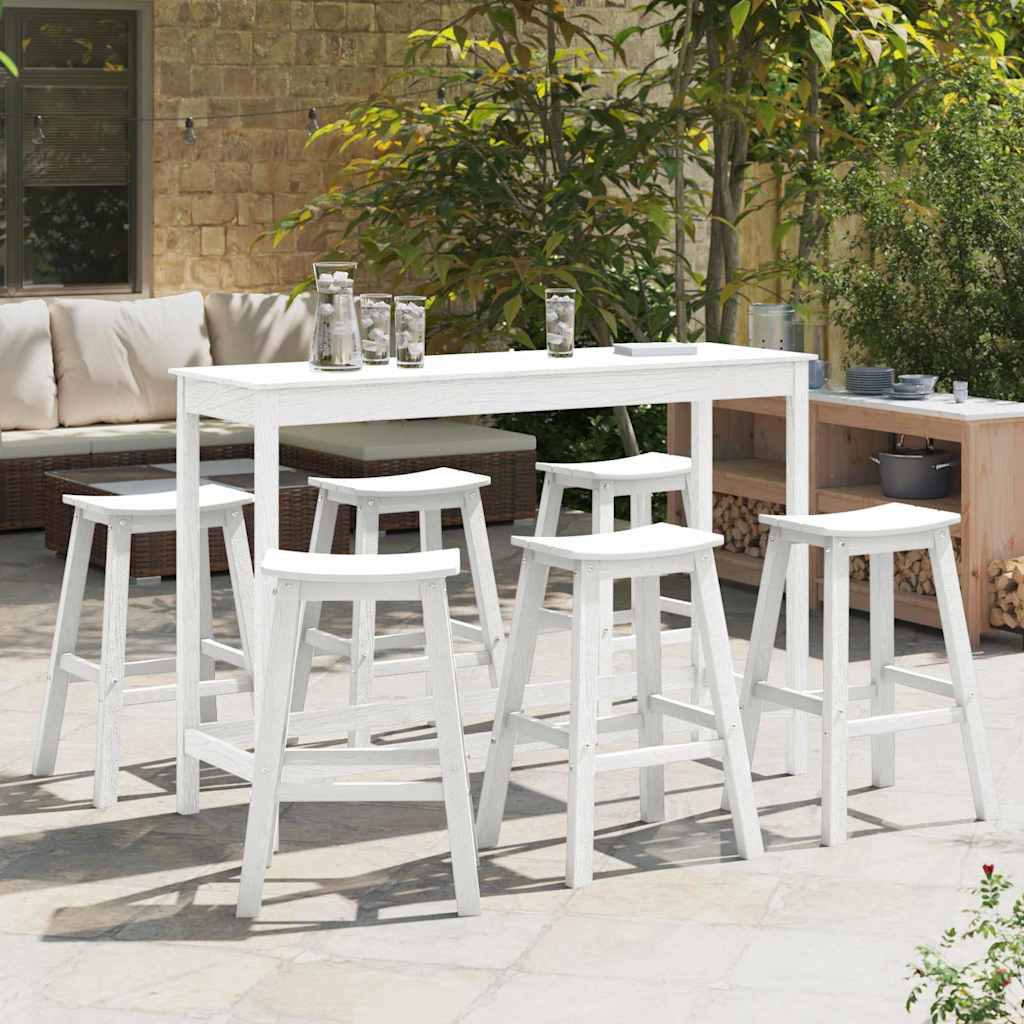 Tuin Bar Set 6 pcs Wit HDPE is nu te koop bij PeponiXL, paradijselijk wonen!