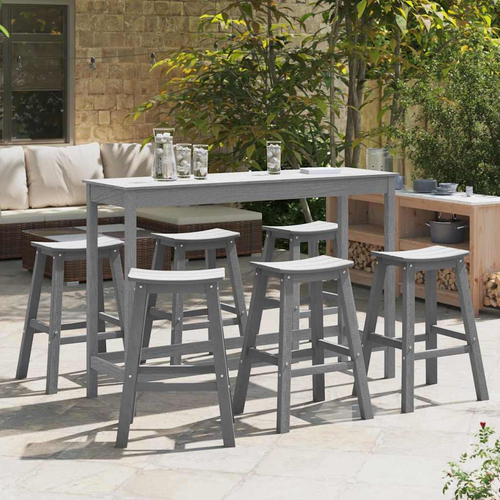 Tuin Bar Set 6 pcs Lichtgrijs HDPE is nu te koop bij PeponiXL, paradijselijk wonen!