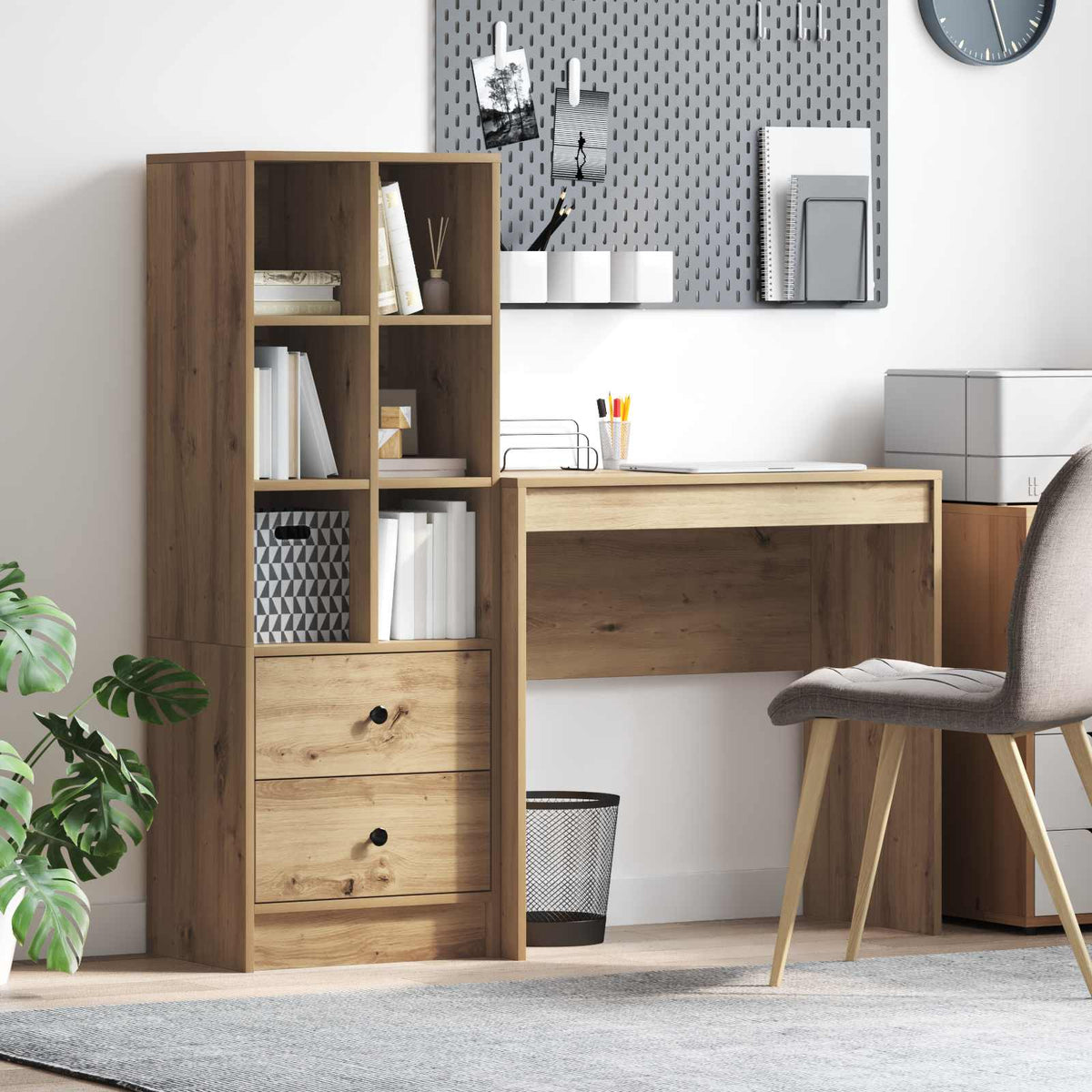 Bureau Artisan Eiken 125,5 x 40 x 127 cm 2 st is nu te koop bij PeponiXL, paradijselijk wonen!