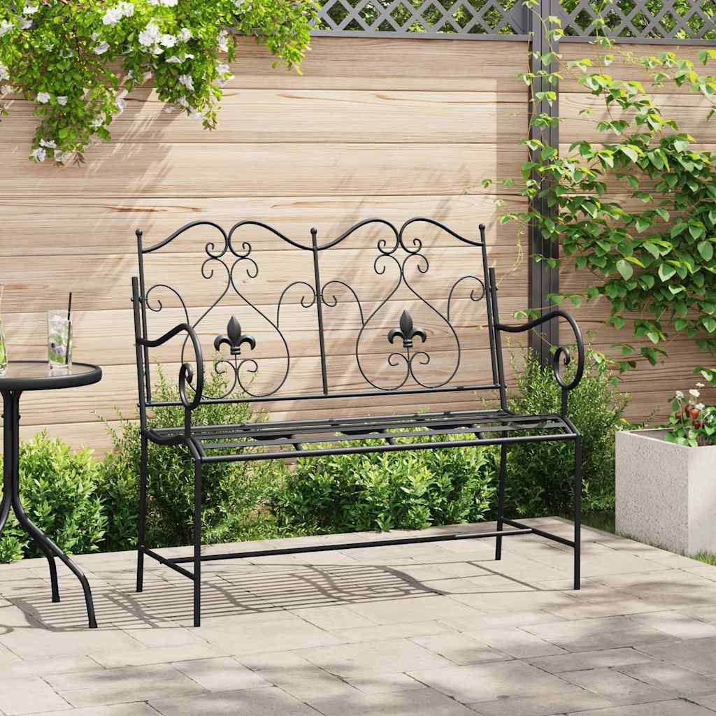 Tuinbank Zwart 104 x 54 x 93 cm Staal is nu te koop bij PeponiXL, paradijselijk wonen!