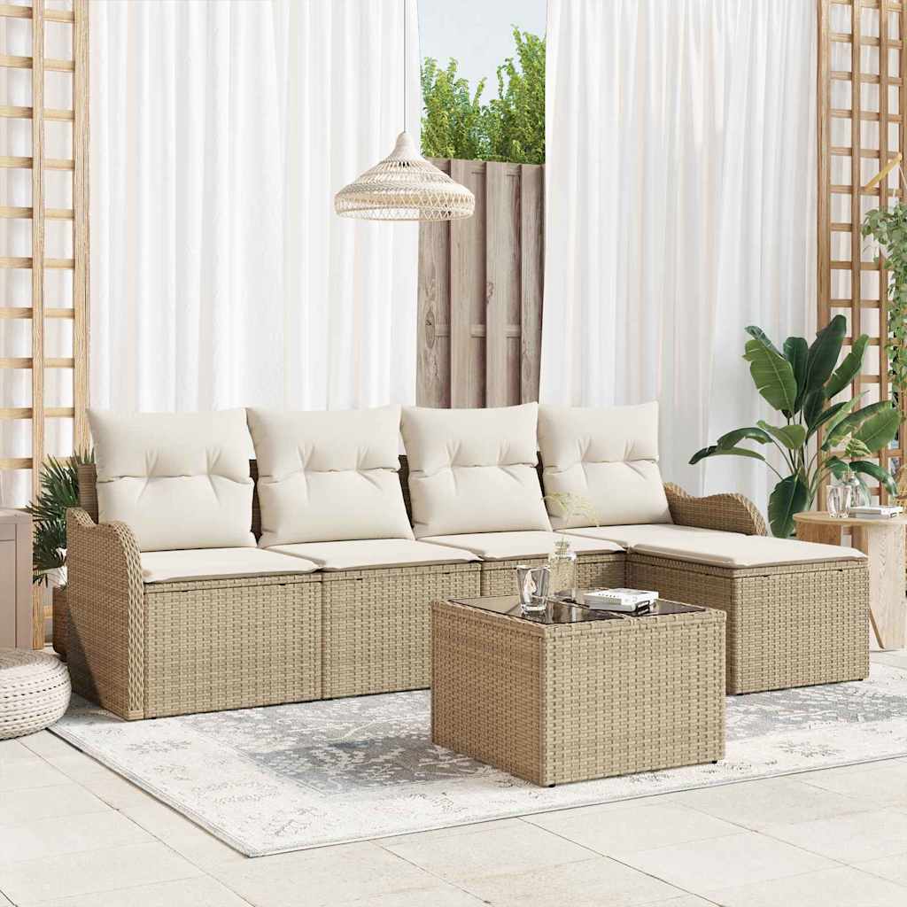 Tuin Sofa Set Beige poly rattan is nu te koop bij PeponiXL, paradijselijk wonen!