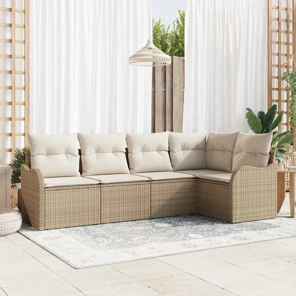 Tuin Sofa Set Beige poly rattan is nu te koop bij PeponiXL, paradijselijk wonen!