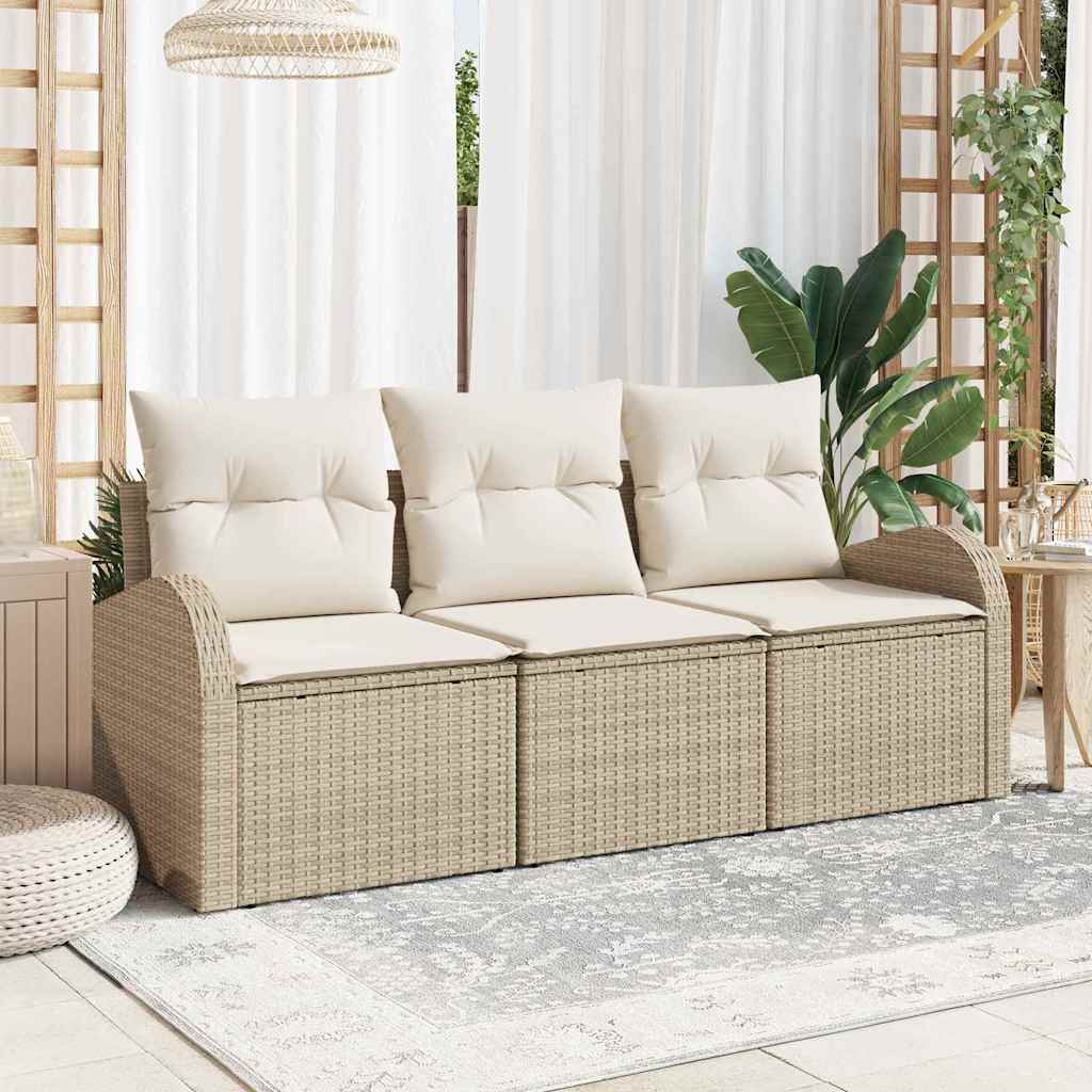 Tuin Sofa Set Beige poly rattan is nu te koop bij PeponiXL, paradijselijk wonen!