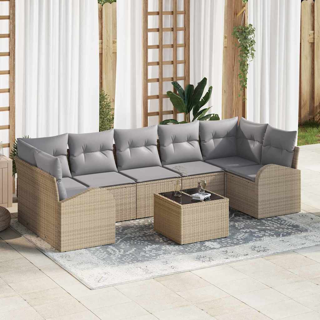 Tuin Sofa Set Beige 55 x 55 x 37 cm poly rattan is nu te koop bij PeponiXL, paradijselijk wonen!