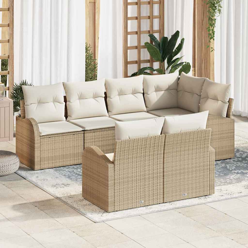Tuin Sofa Set Beige poly rattan is nu te koop bij PeponiXL, paradijselijk wonen!