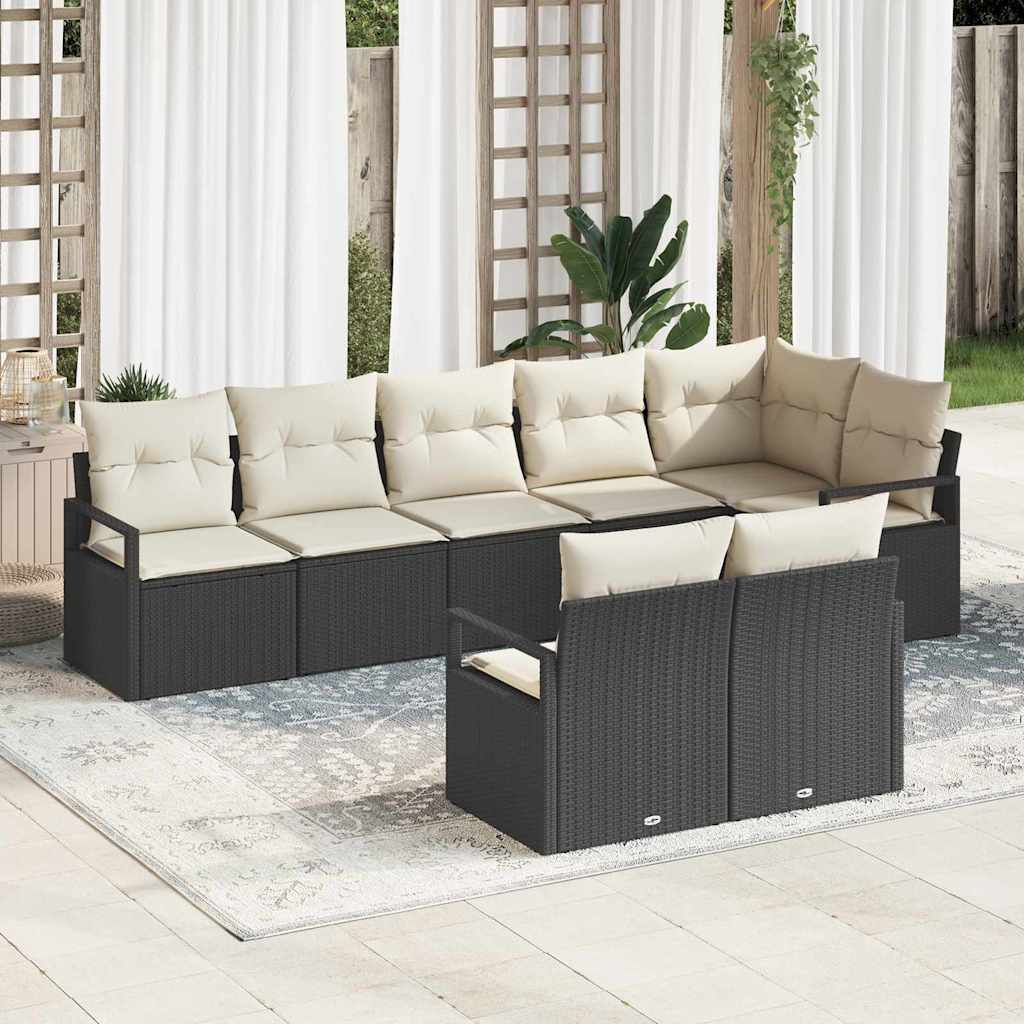 Bankstel 8 pcs Zwart poly rattan is nu te koop bij PeponiXL, paradijselijk wonen!