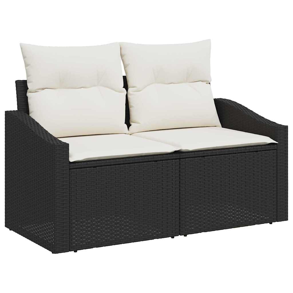 Tuinbankenset met kussen 7 pcs Zwart poly rattan is nu te koop bij PeponiXL, paradijselijk wonen!