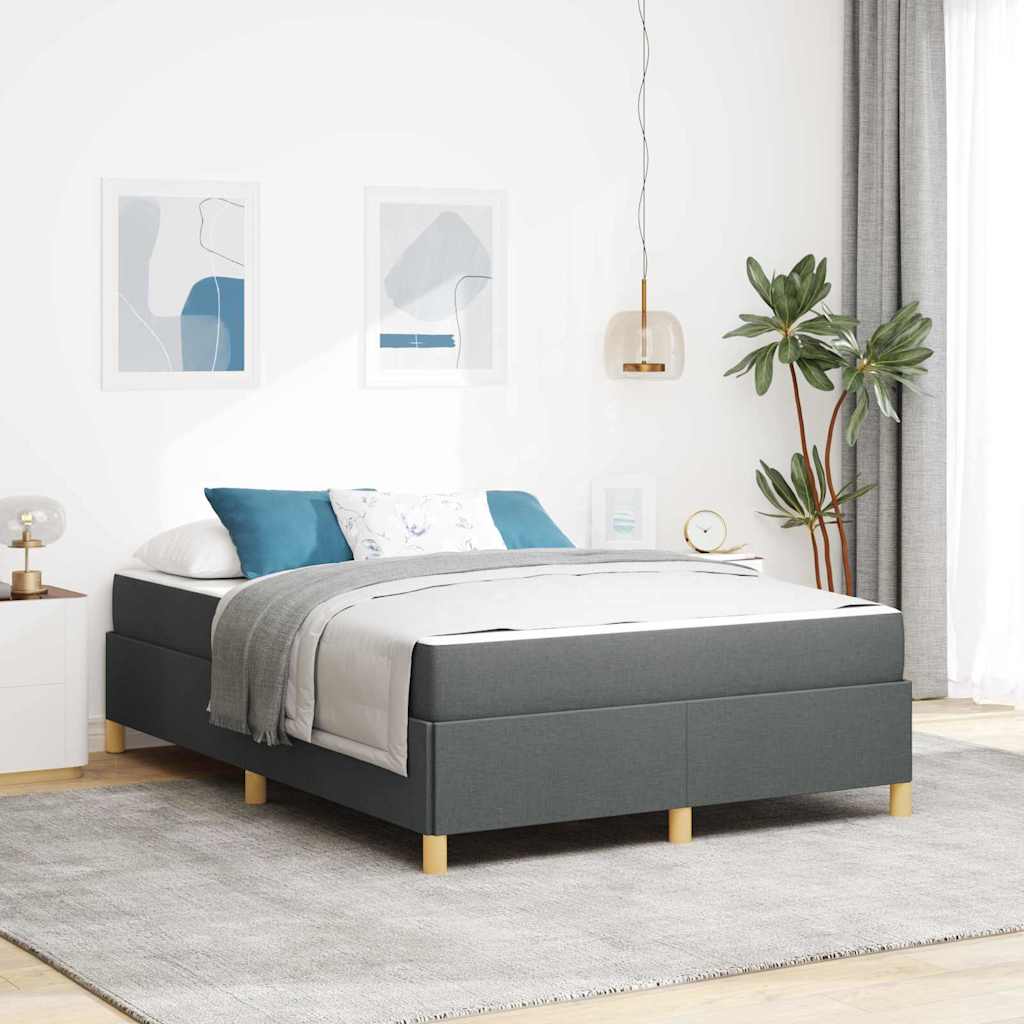 Bedframe met matras Donkergrijs 160 x 200 cm Stof is nu te koop bij PeponiXL, paradijselijk wonen!