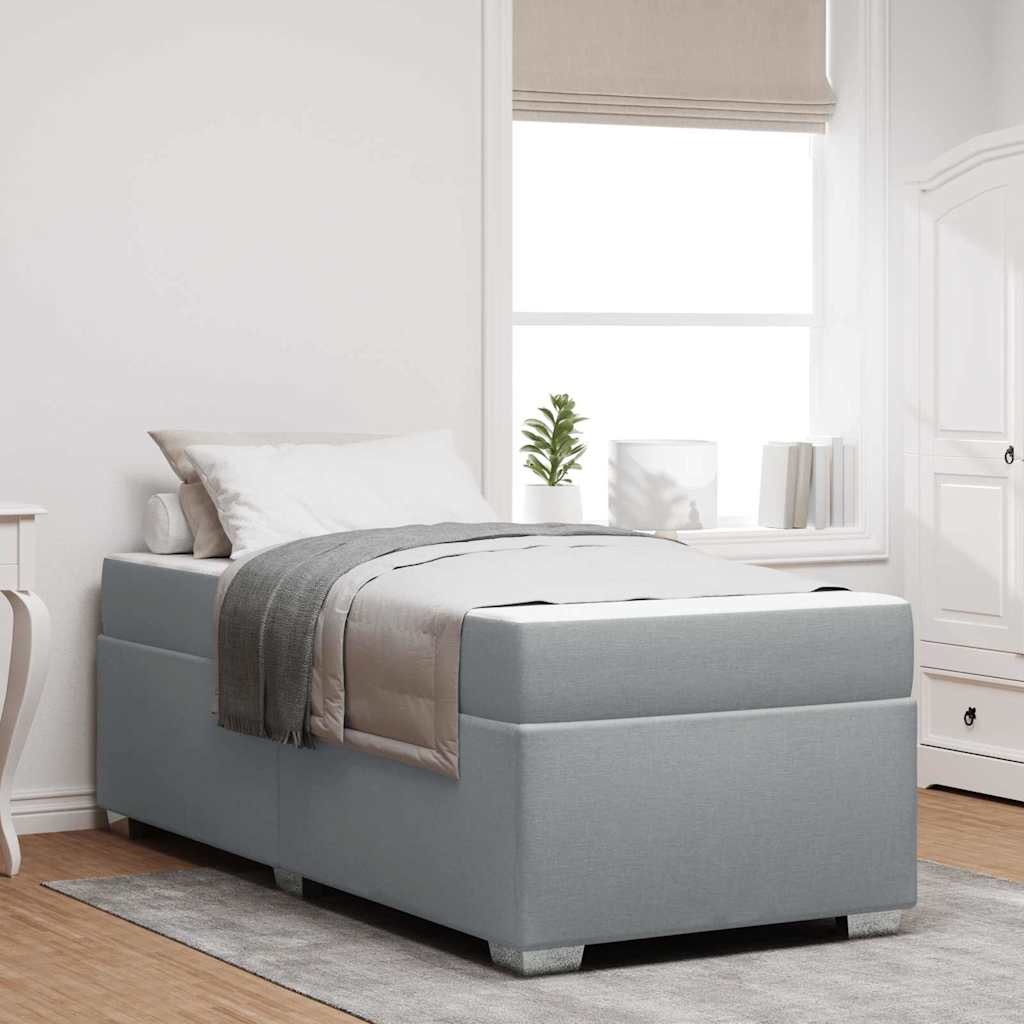 Bedframe met matras Lichtgrijs 90 x 190 cm Stof is nu te koop bij PeponiXL, paradijselijk wonen!