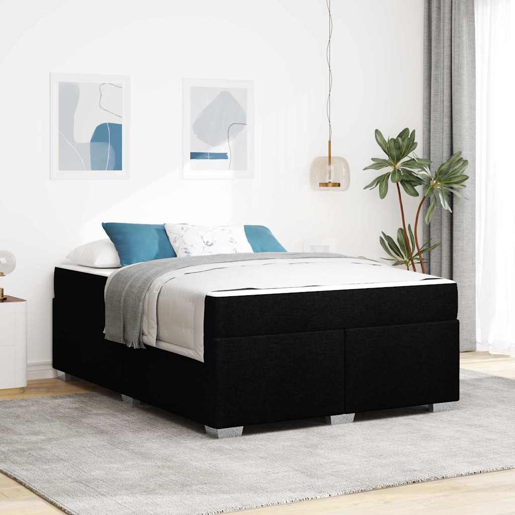 Bedframe met matras Zwart 140 x 200 cm Stof is nu te koop bij PeponiXL, paradijselijk wonen!