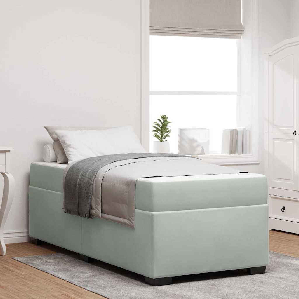 Bedframe met matras Lichtgrijs 90 x 200 cm Stof is nu te koop bij PeponiXL, paradijselijk wonen!