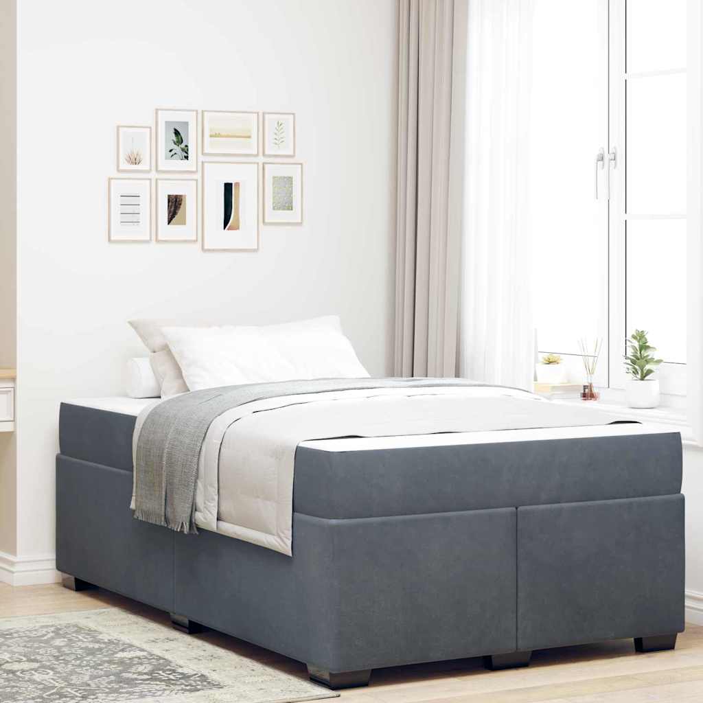 Bedframe met matras Donkergrijs 120 x 190 cm Stof is nu te koop bij PeponiXL, paradijselijk wonen!