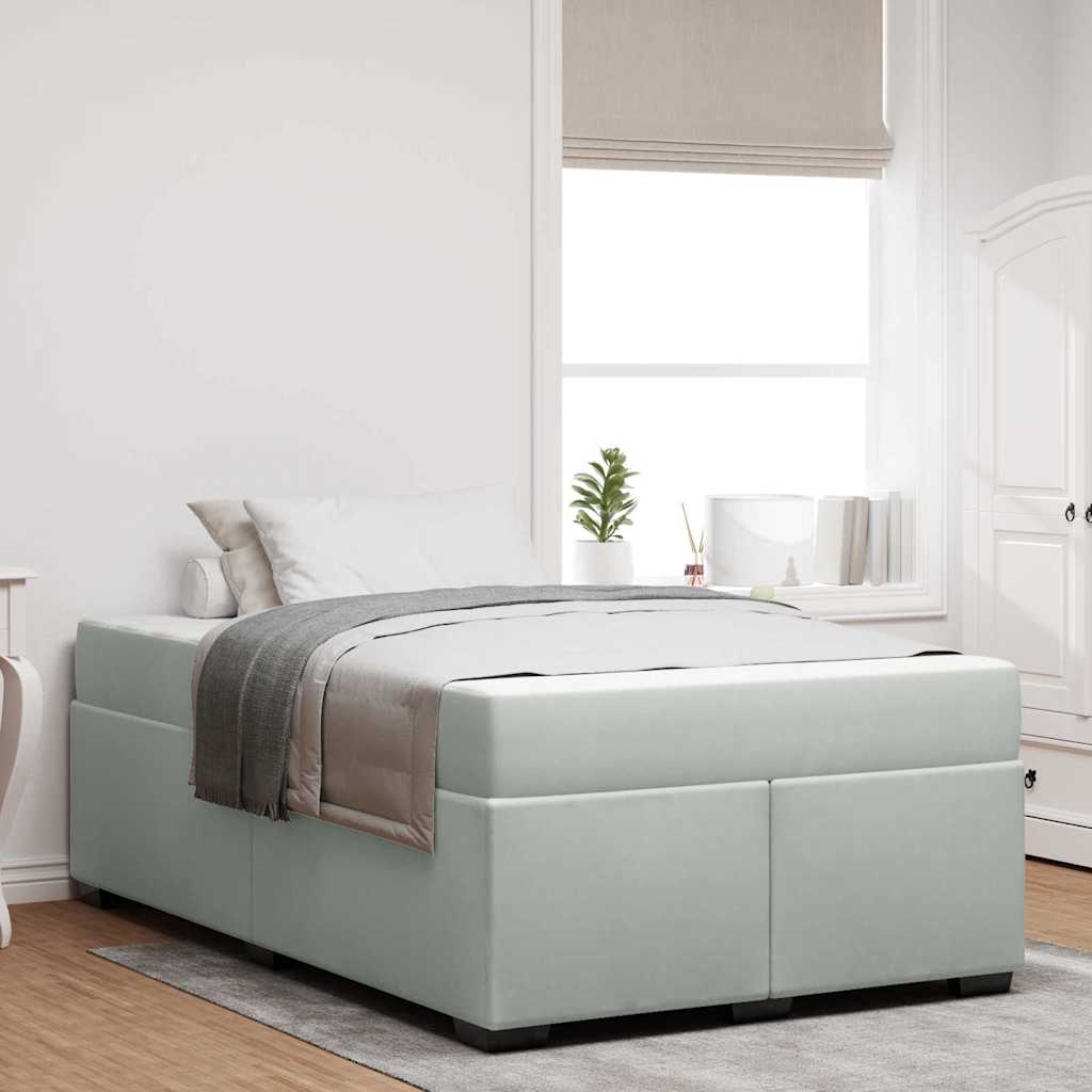 Bedframe met matras Lichtgrijs 120 x 200 cm Stof is nu te koop bij PeponiXL, paradijselijk wonen!
