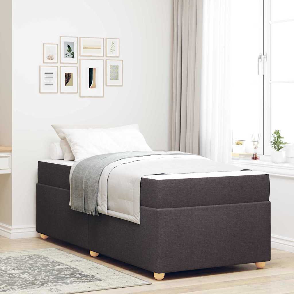 Bedframe met matras Donkerbruin 100 x 200 cm Stof is nu te koop bij PeponiXL, paradijselijk wonen!