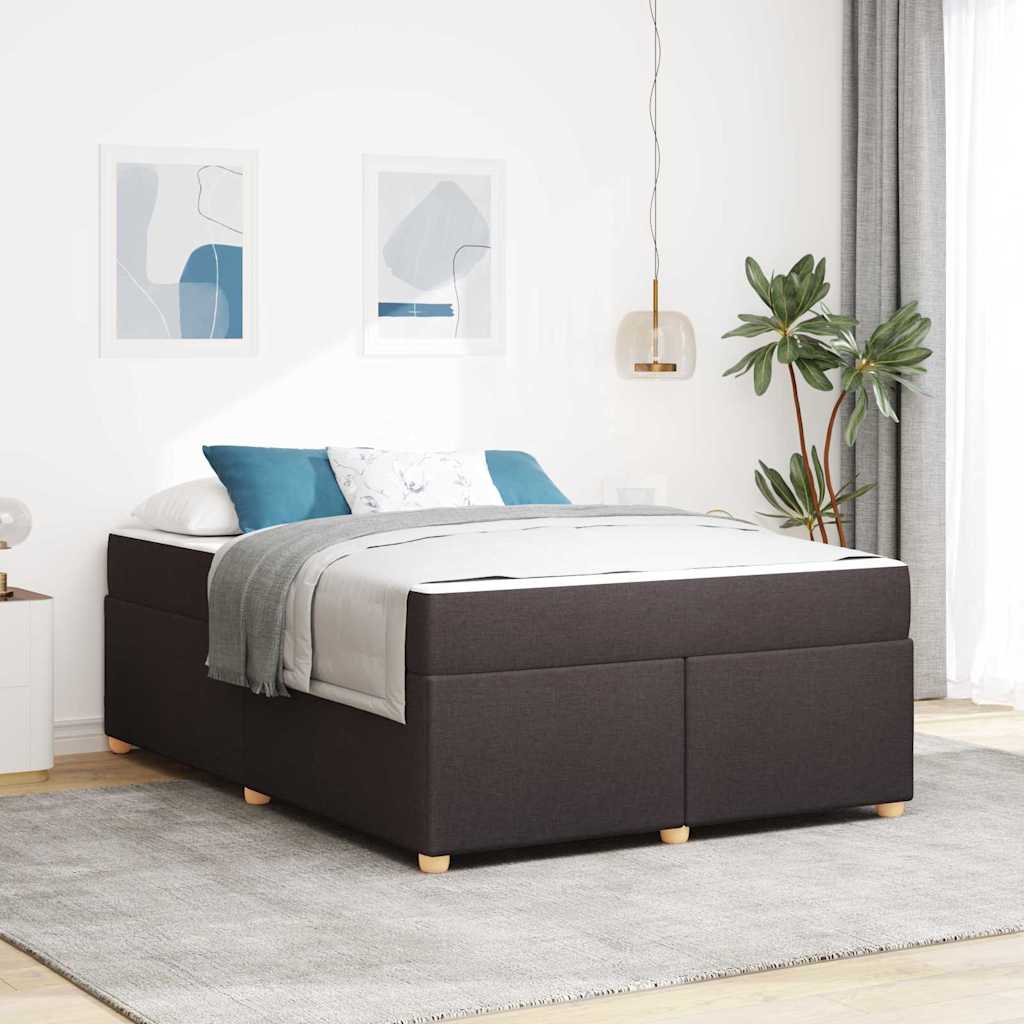 Bedframe met matras Donkerbruin 140 x 200 cm Stof is nu te koop bij PeponiXL, paradijselijk wonen!