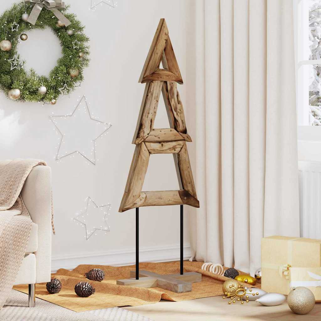 Kerstboom met standaard Bruin 120 cm Massief teakhout is nu te koop bij PeponiXL, paradijselijk wonen!