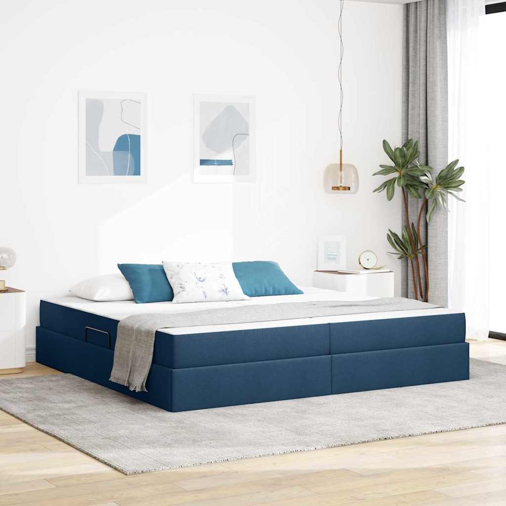 Opbergbed met matras met matras Blauw 200 x 200 cm Polyester is nu te koop bij PeponiXL, paradijselijk wonen!