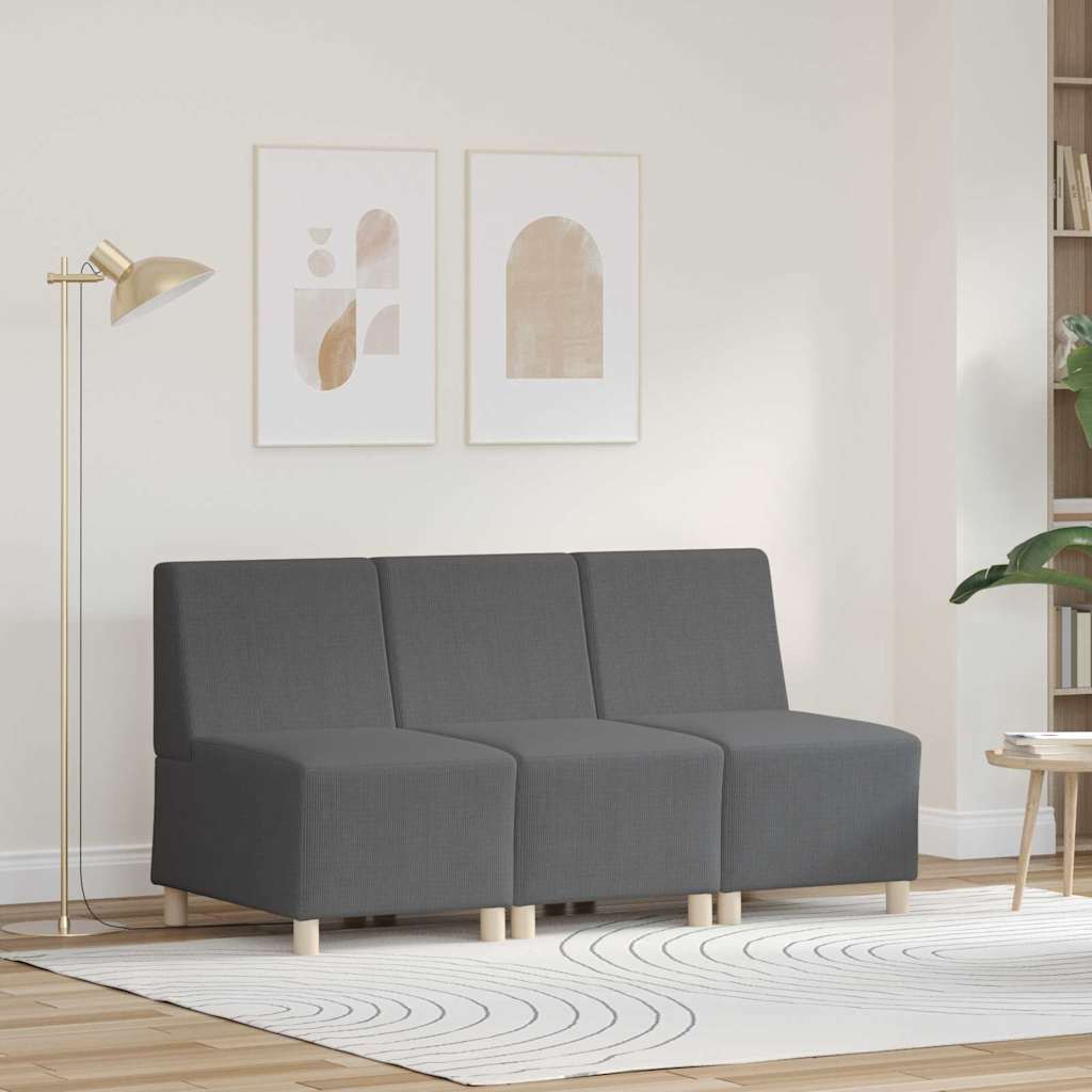 Modulaire Bankeenheid Armlos 3 pcs Donkergrijs 55 x 74 x 82 cm is nu te koop bij PeponiXL, paradijselijk wonen!