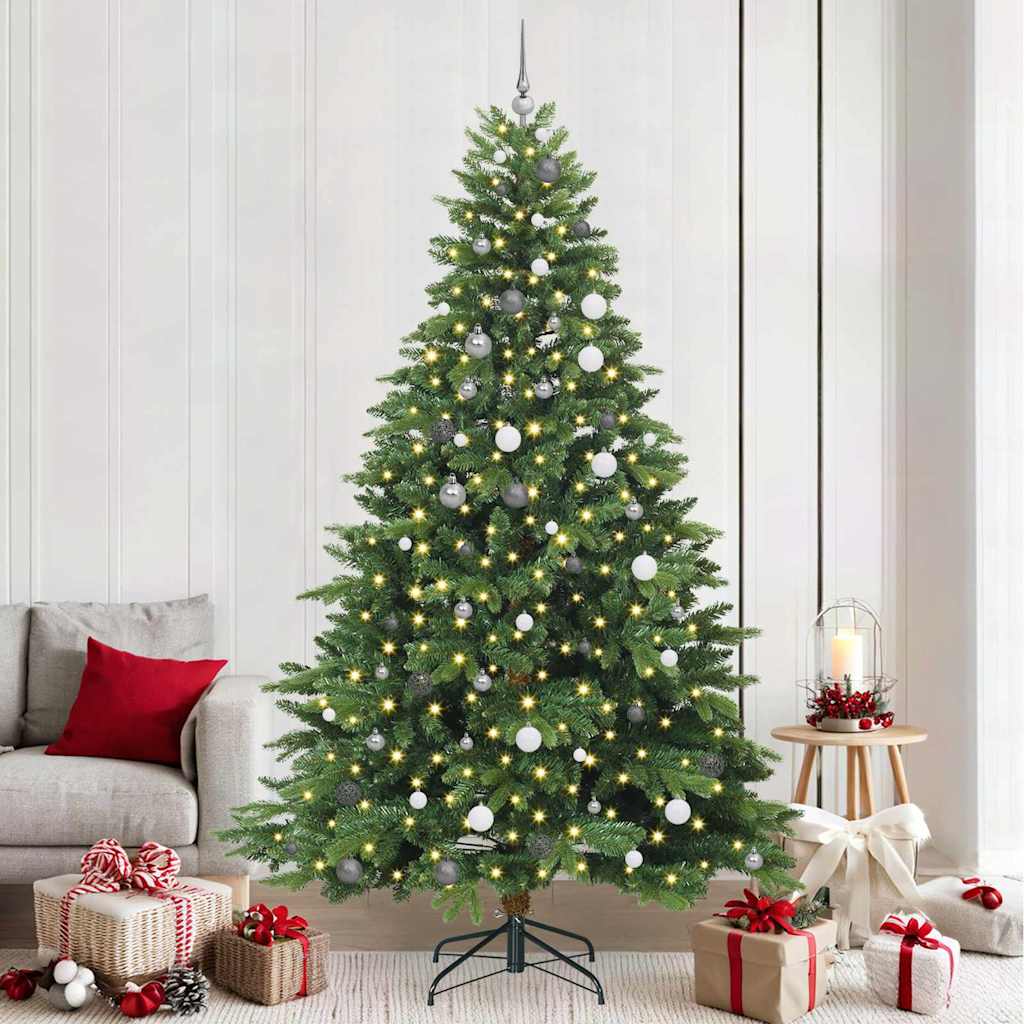 Kunstkerstboom met 300 LED met standaard Groen 240 cm PE en PVC is nu te koop bij PeponiXL, paradijselijk wonen!