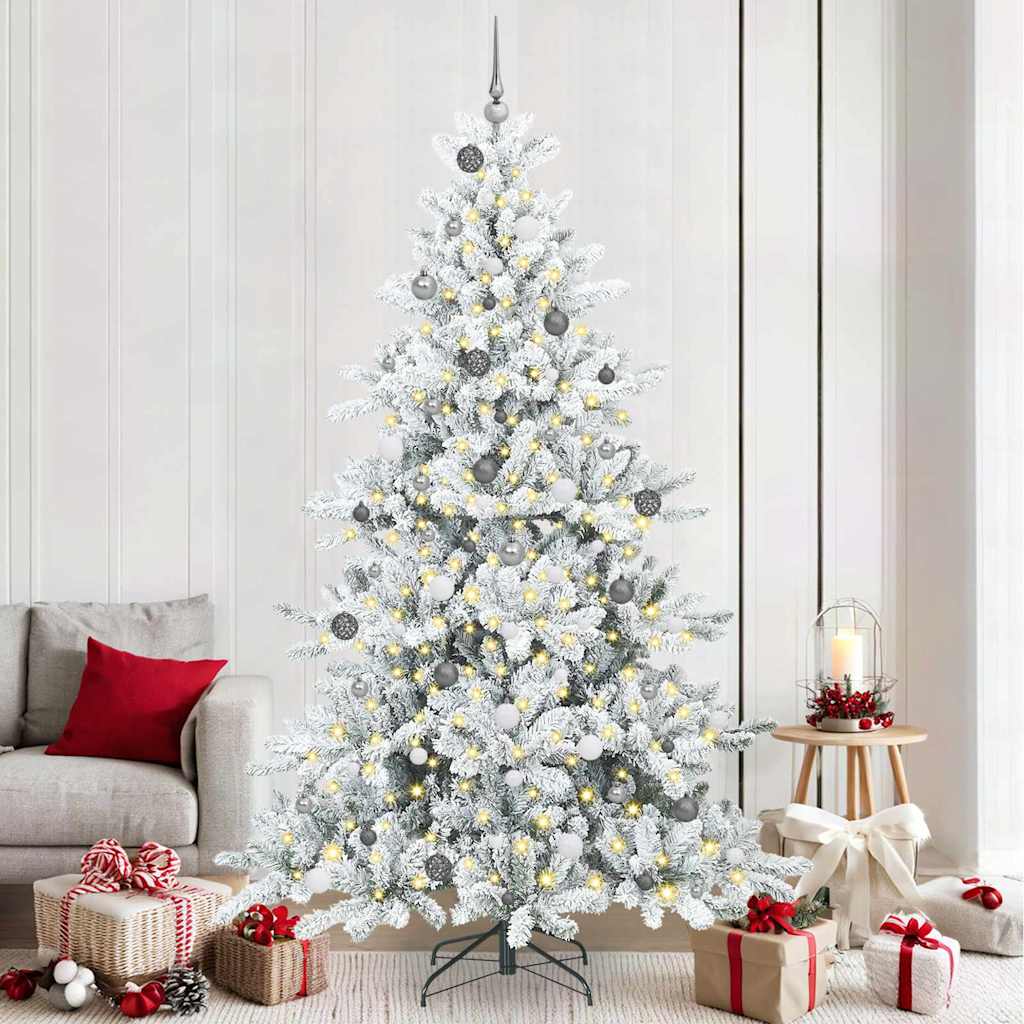 Kunstmatige Inklapbare Kerstboom Wit 240 cm PVC en staal is nu te koop bij PeponiXL, paradijselijk wonen!