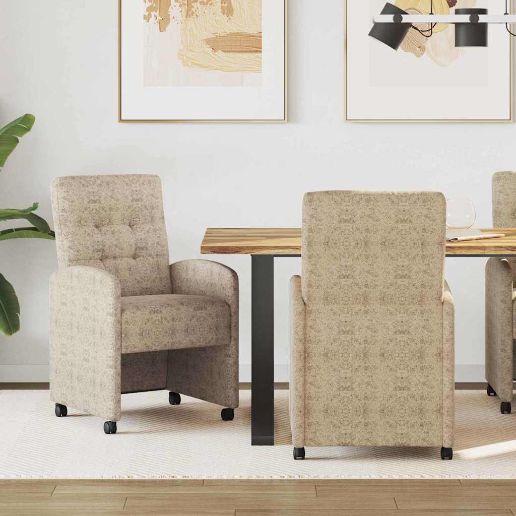 Eetkamerstoelen met Wieltjes 2 pcs Lichtgrijs 58 x 67 x 97 cm is nu te koop bij PeponiXL, paradijselijk wonen!