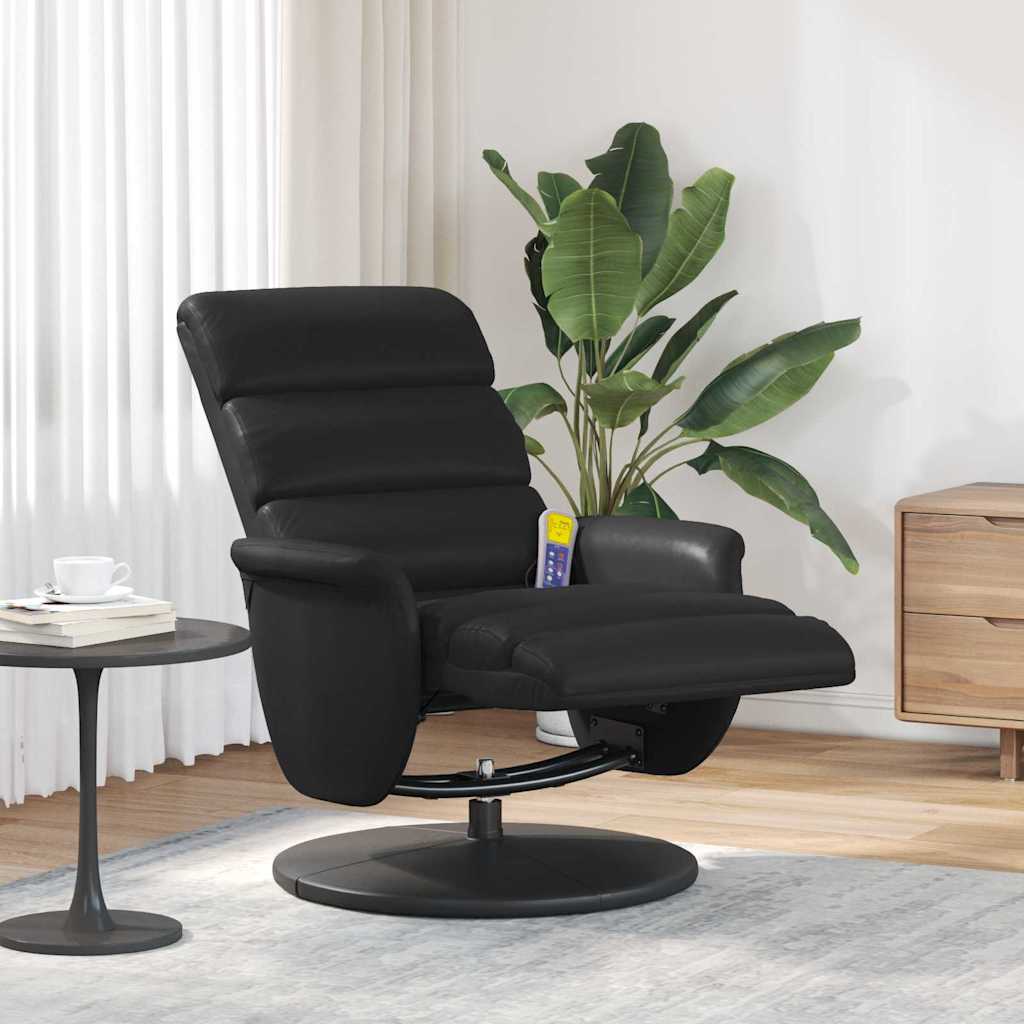 Massage Recliner Stoel Zwart 71 x 98 x 106 cm Nep Leer is nu te koop bij PeponiXL, paradijselijk wonen!
