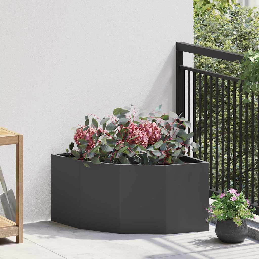 Hoek Plantbak Zwart 60 x 60 x 35 cm Staal is nu te koop bij PeponiXL, paradijselijk wonen!