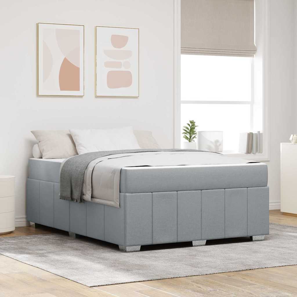 Bedframe met matras Lichtgrijs 160 x 200 cm Stof is nu te koop bij PeponiXL, paradijselijk wonen!