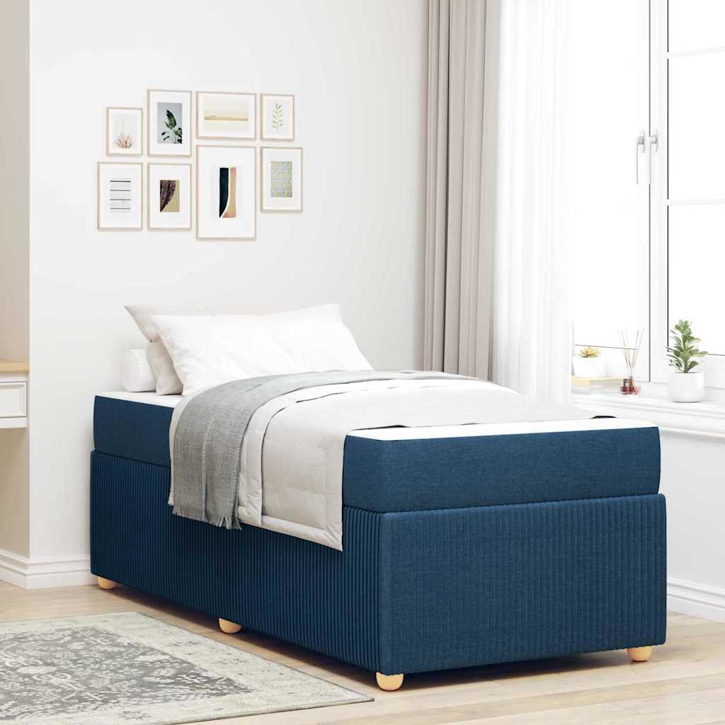 Bedframe met matras Blauw 90 x 190 cm Stof is nu te koop bij PeponiXL, paradijselijk wonen!