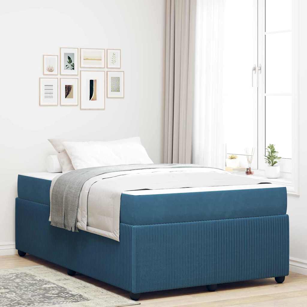 Bedframe met matras Blauw 120 x 190 cm Stof is nu te koop bij PeponiXL, paradijselijk wonen!