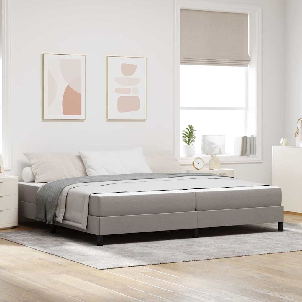 Boxspringbed met matras Taupe 200 x 200 cm Stof is nu te koop bij PeponiXL, paradijselijk wonen!