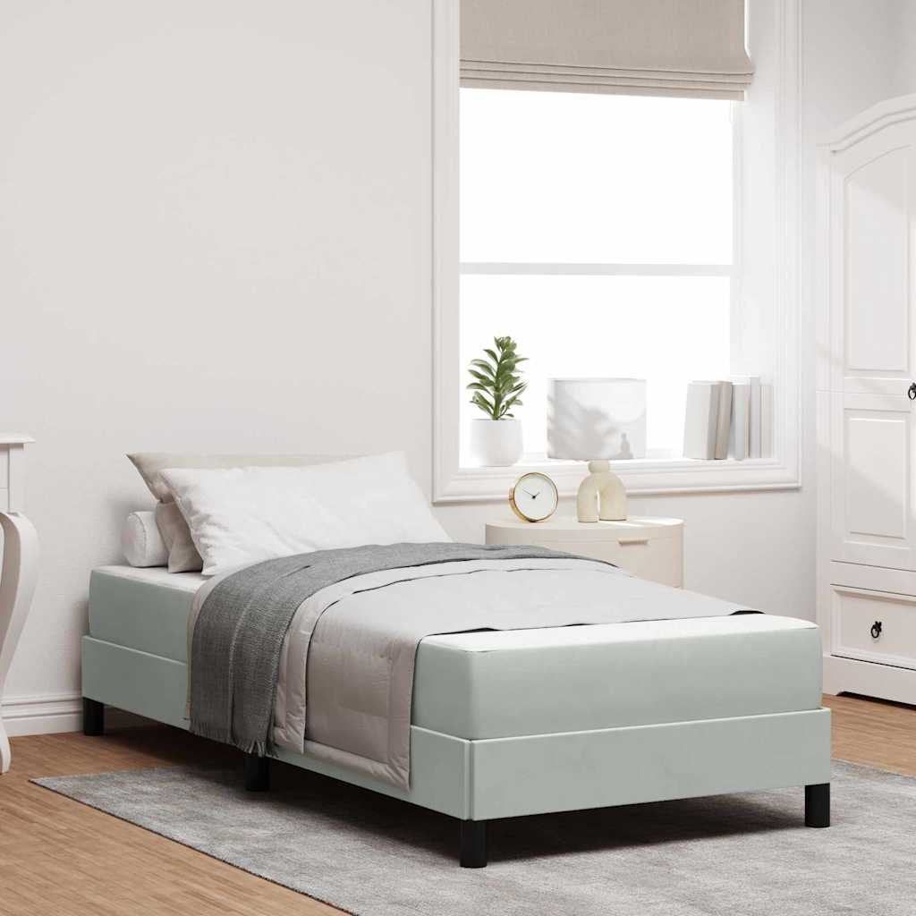 Boxspringbed met matras Lichtgrijs 90 x 200 cm Stof is nu te koop bij PeponiXL, paradijselijk wonen!
