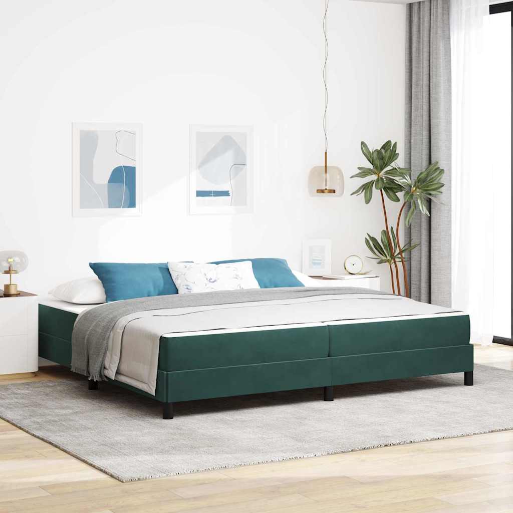Boxspringbed met matras Donkergroen 200 x 210 cm Stof is nu te koop bij PeponiXL, paradijselijk wonen!