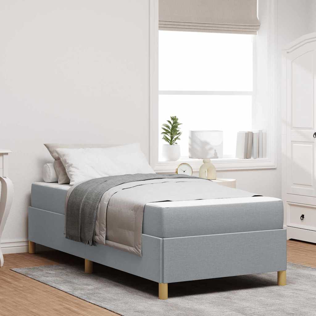 Bedframe met matras Lichtgrijs 90 x 190 cm Stof is nu te koop bij PeponiXL, paradijselijk wonen!