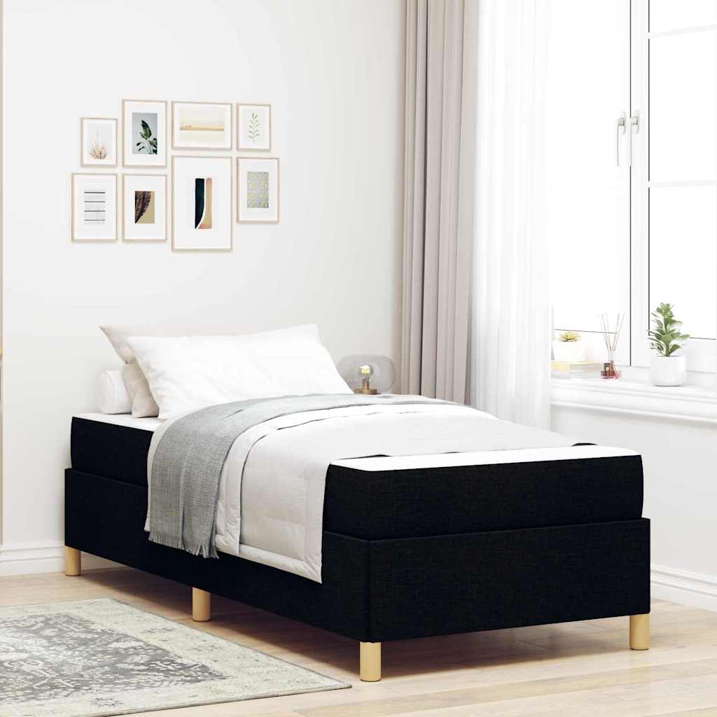Bedframe met matras Zwart 90 x 190 cm Stof is nu te koop bij PeponiXL, paradijselijk wonen!