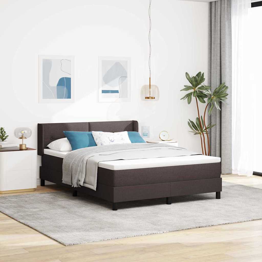 Boxspringbed met hoofdeinde Donkerbruin 200 x 140 cm Stof is nu te koop bij PeponiXL, paradijselijk wonen!