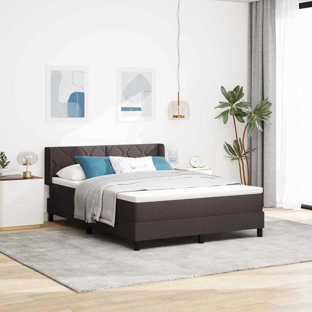 Boxspringbed met hoofdeinde Donkerbruin 200 x 160 cm Stof is nu te koop bij PeponiXL, paradijselijk wonen!