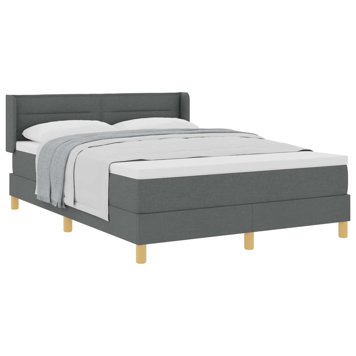 Boxspringbed met matras Donkergrijs 200 x 160 cm Stof is nu te koop bij PeponiXL, paradijselijk wonen!
