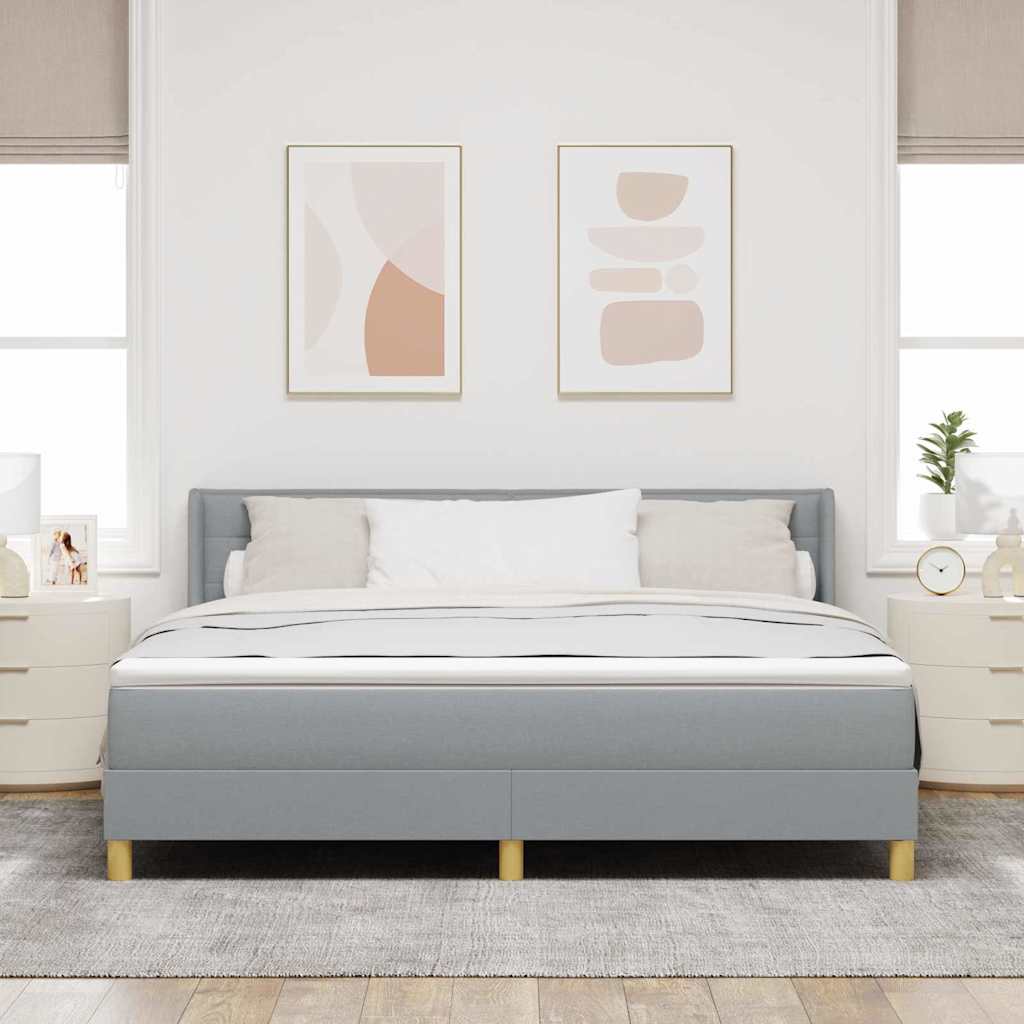 Boxspringbed met matras Lichtgrijs 200 x 180 cm Stof is nu te koop bij PeponiXL, paradijselijk wonen!