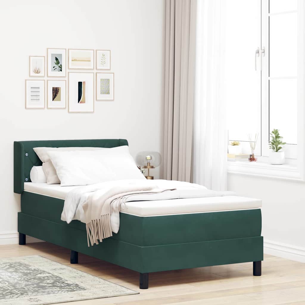 Boxspringbed met hoofdeinde Donkergroen 190 x 90 cm Fluweel is nu te koop bij PeponiXL, paradijselijk wonen!